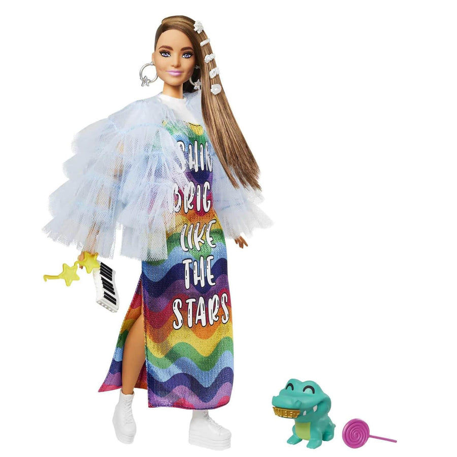 Thumbnail: Barbie Extra Fashion Doll With Pet & 15 Styling Accessories