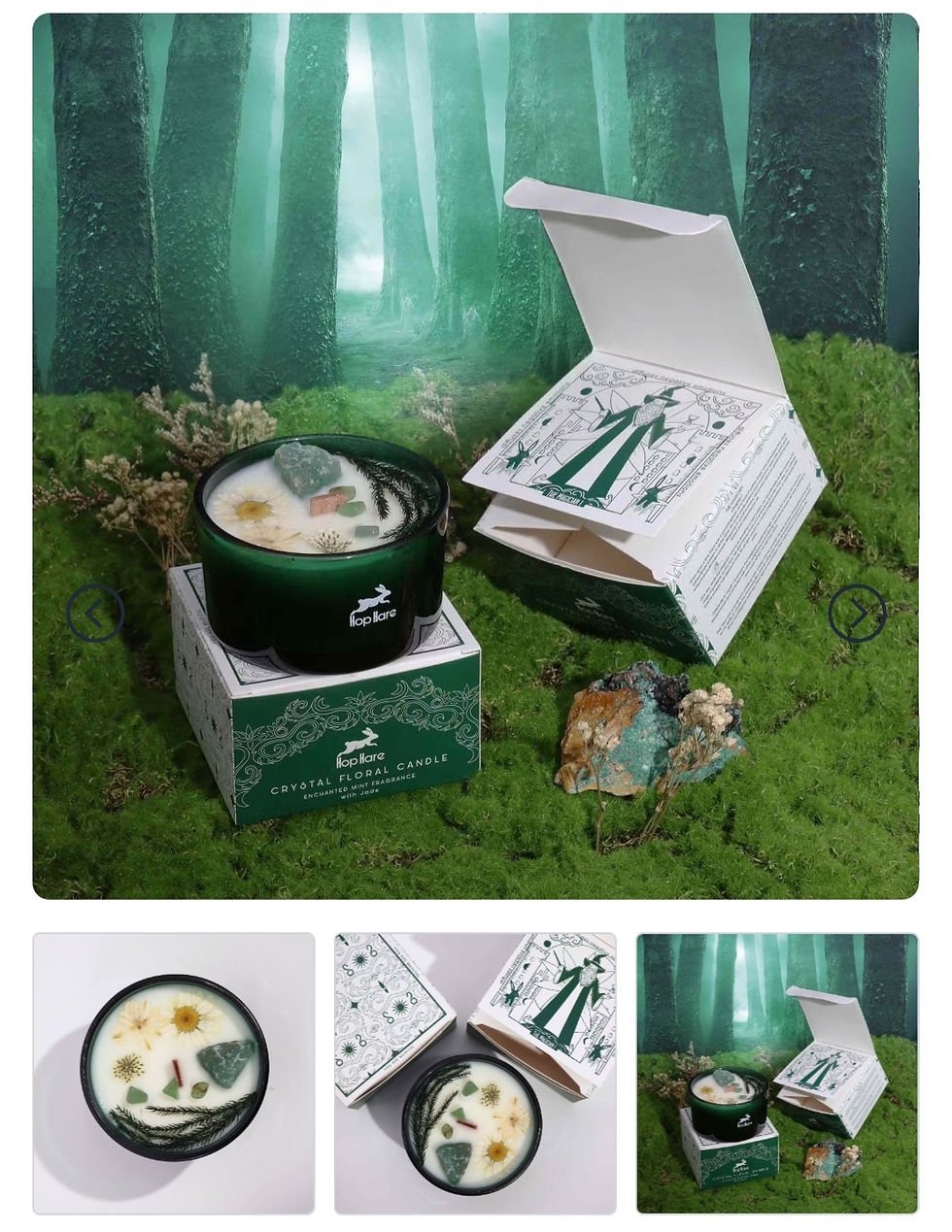 Hop Hare Crystal Magic Flower Candle - The Magician