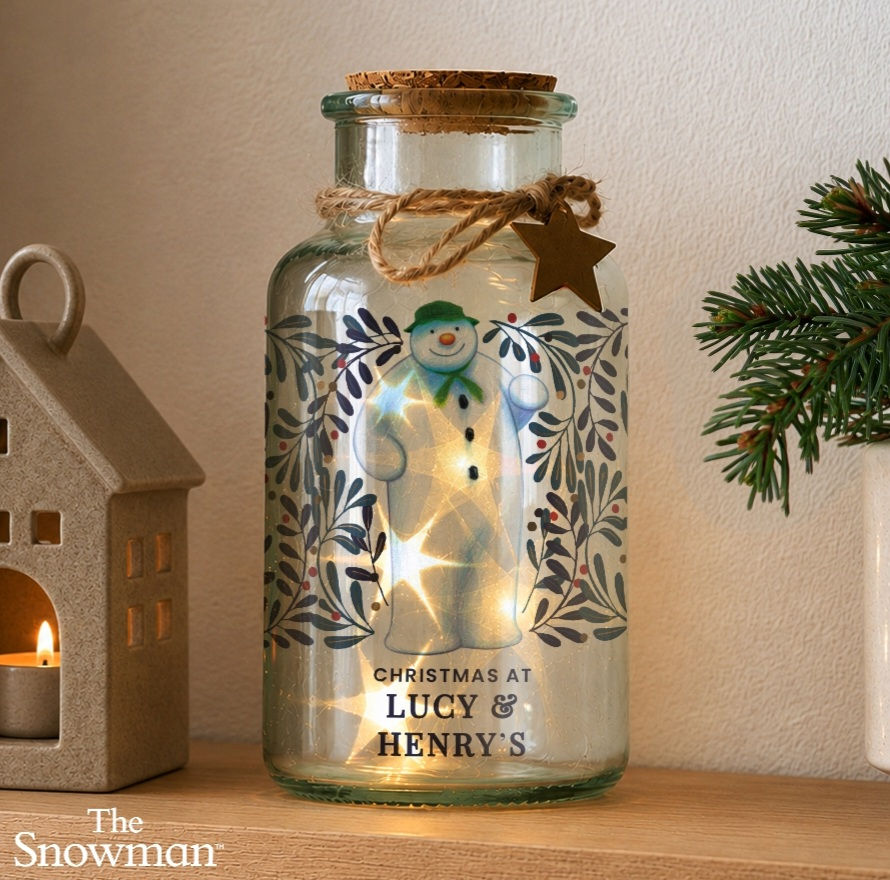Personalised The Snowman Botanical LED Jar