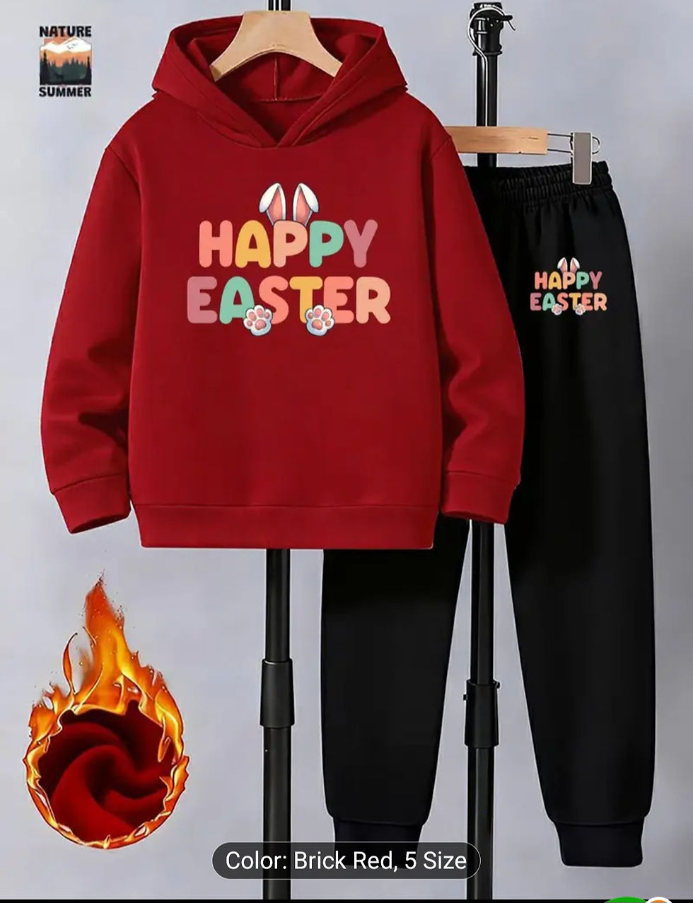 Thumbnail: Kids Easter Outfit Hoodie with 'HAPPY EASTER' Bunny Text