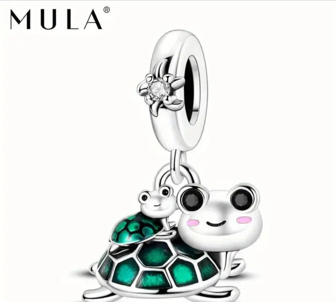 1pc Silvery Colorful Enamel Turtle Parent