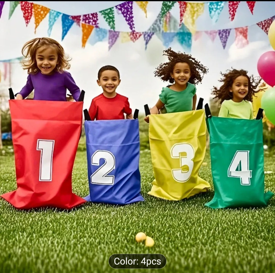 4 Pack/Set Canvas Potato Sack Game Bags
