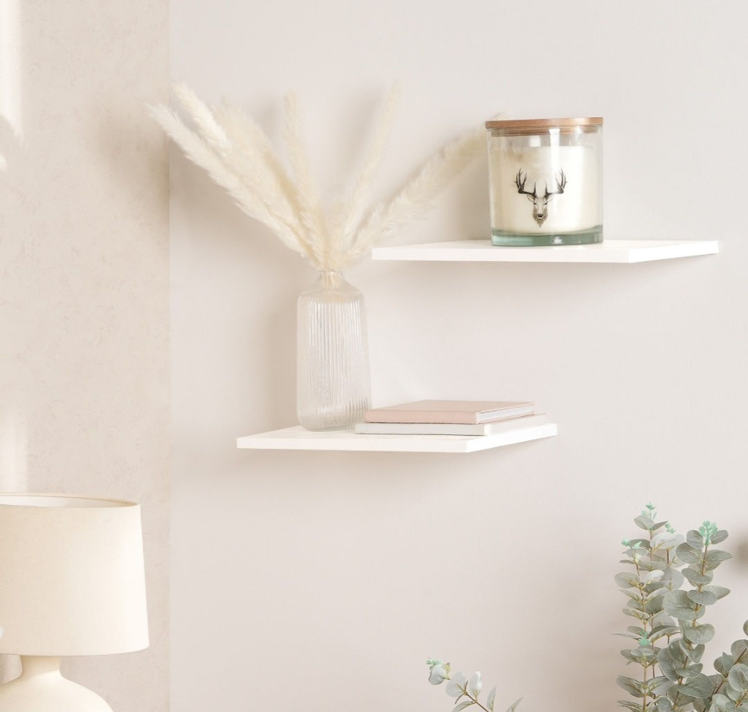 Floating Shelf, White - 2 Pack
