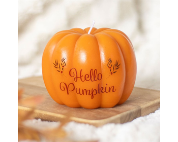Hello Pumpkin Shaped Candle