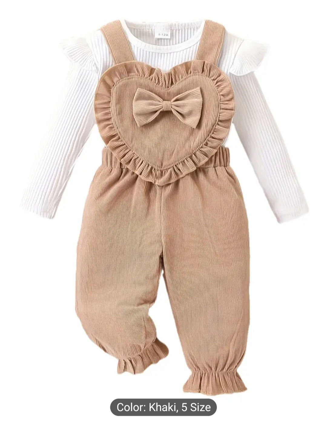 Baby Girl Outfit - Spring/Autumn Corduroy Overalls set