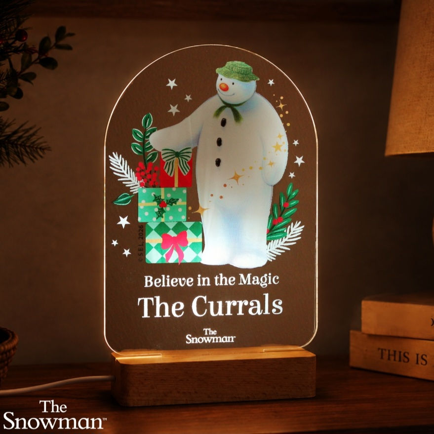 Personalised The Snowman Christmas Wishes LED sign