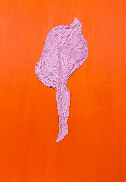 Pink Figure on Orange
