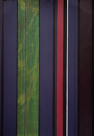 Modern abstract painting with vibrant vertical lines from the Traverse collection.
