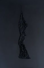 Solitary Moment, 2023
(150 x 100 x 4 cm, mixed media on canvas) by contemporary artist Derek Dickinson. This figurative study in monochrome, richly textured work in Payne’s Grey captures a lone figure suspended between movement and quiet contemplation. 