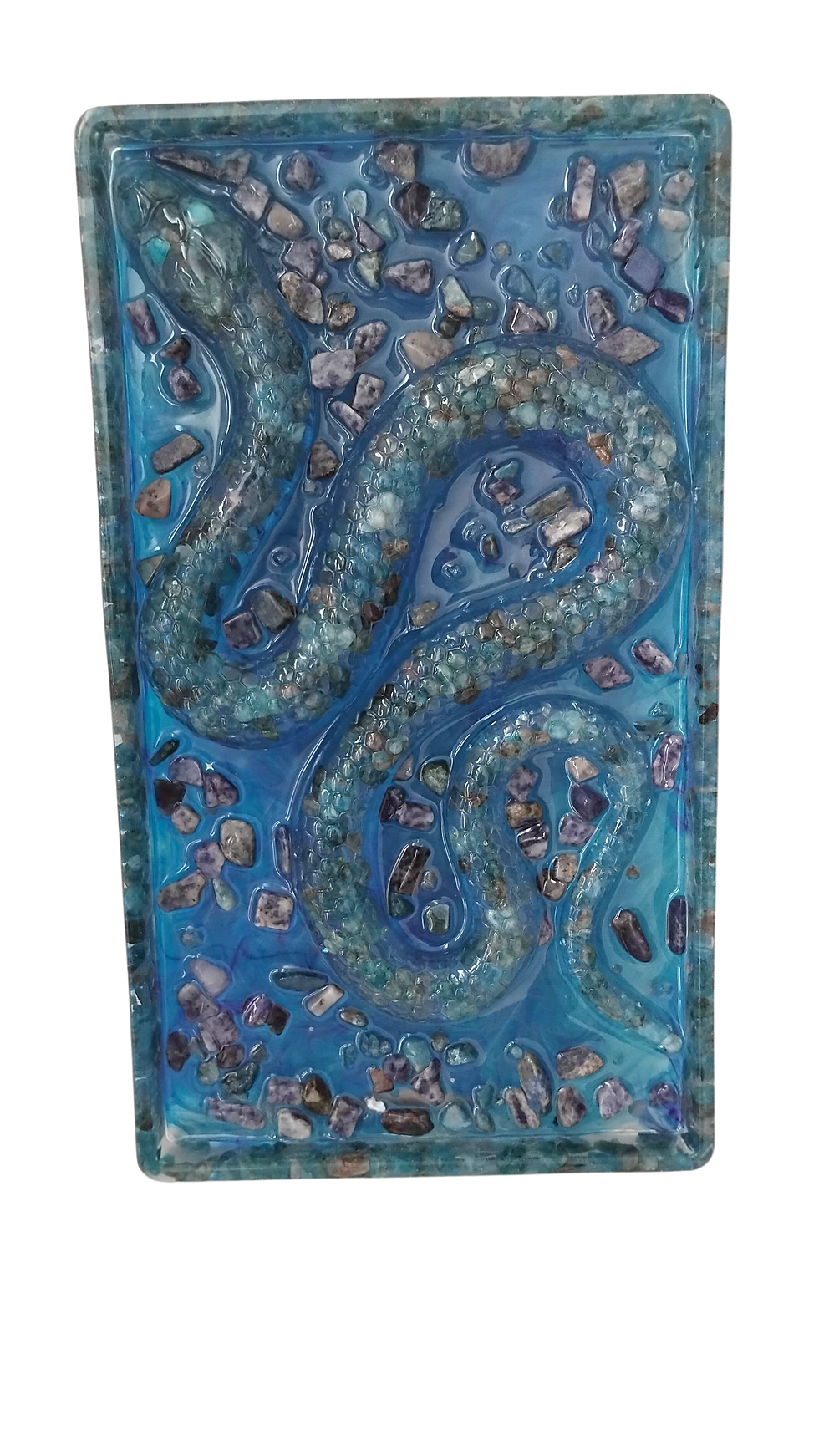 3D Lapis Lazuli Snake Décor