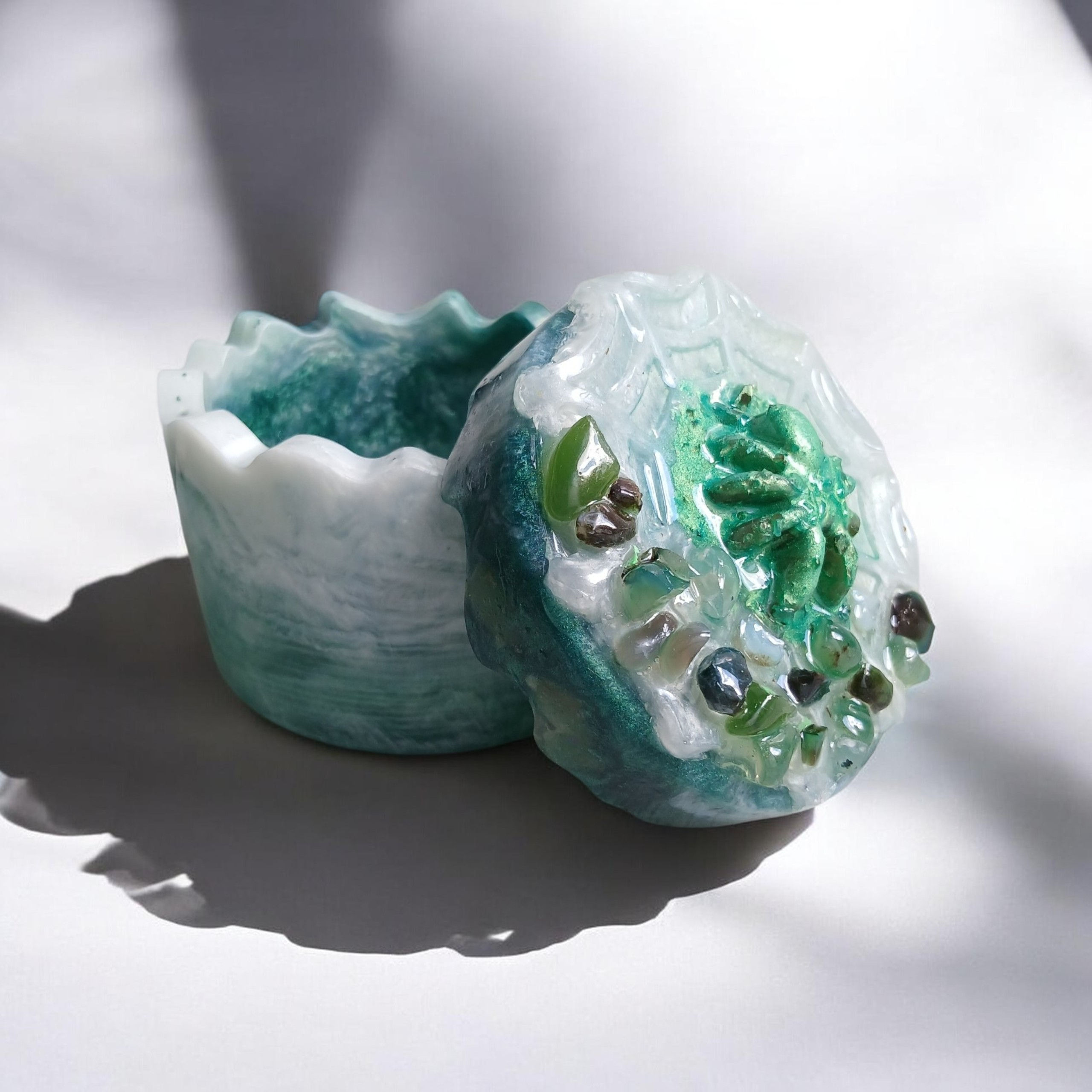 Spider trinket box (amazonite)