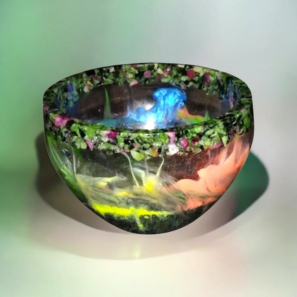 Thumbnail: Dragon's Hoard Treasure Trinket Pot Red & Green Stones