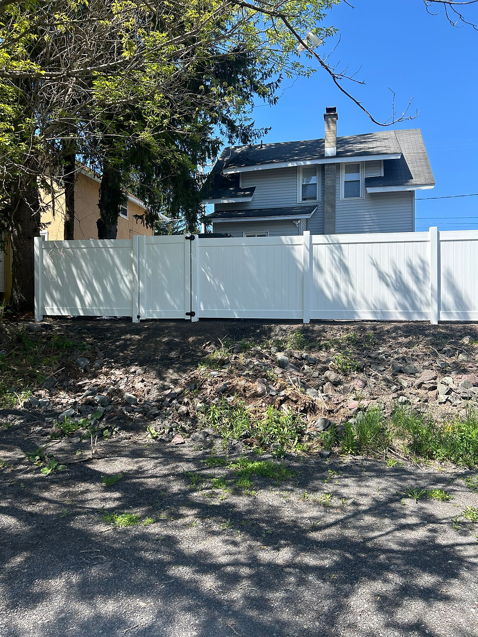 After: 6x8 White Linden Privacy Fence Installation