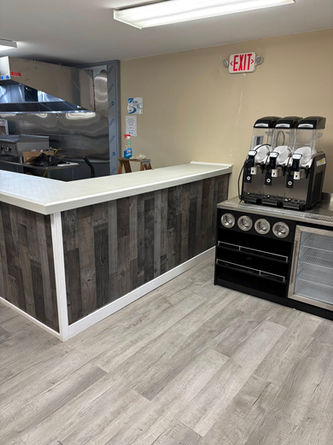 Restaurant counter with espresso machine