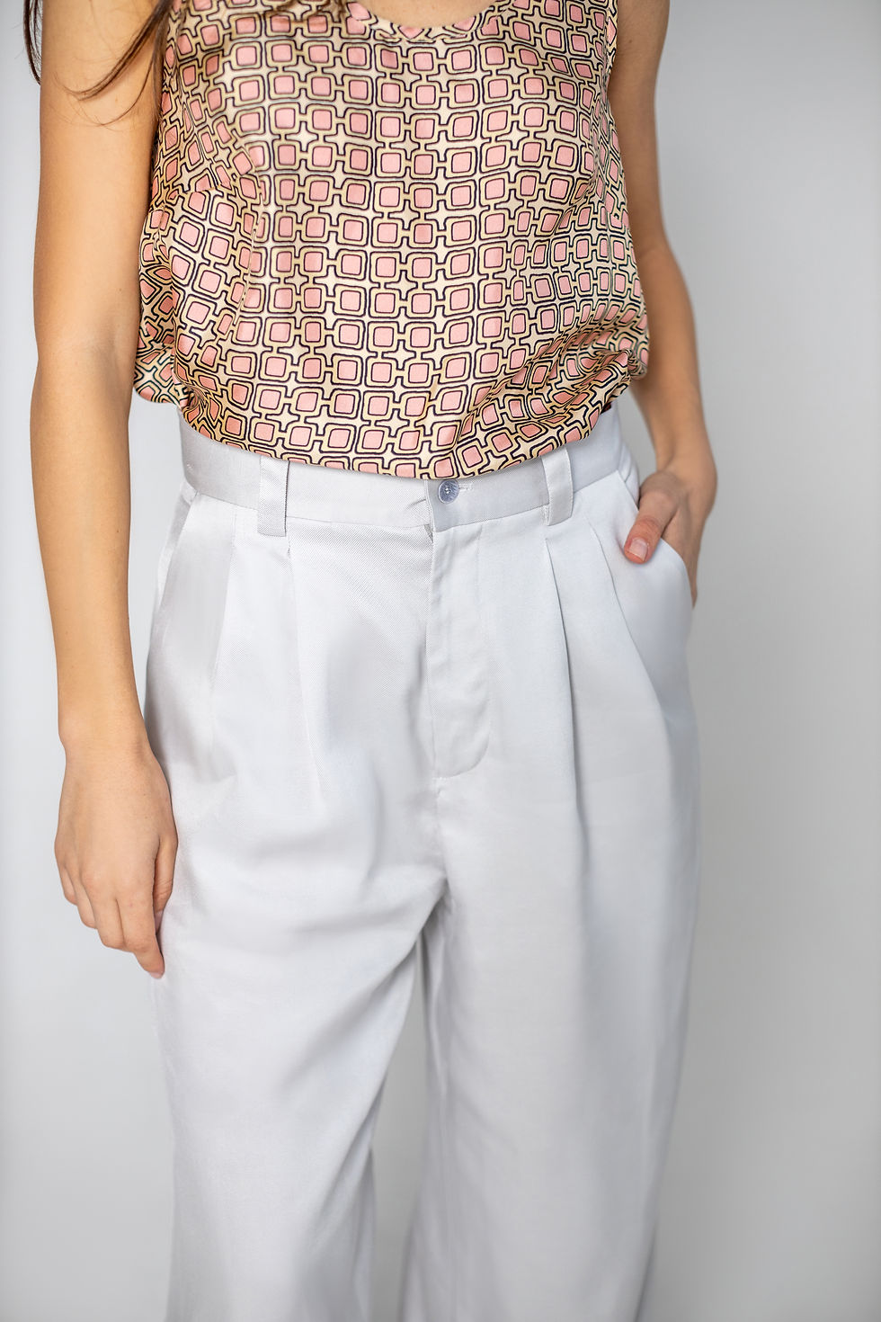 Thumbnail: Viscose Trousers in Light Blue