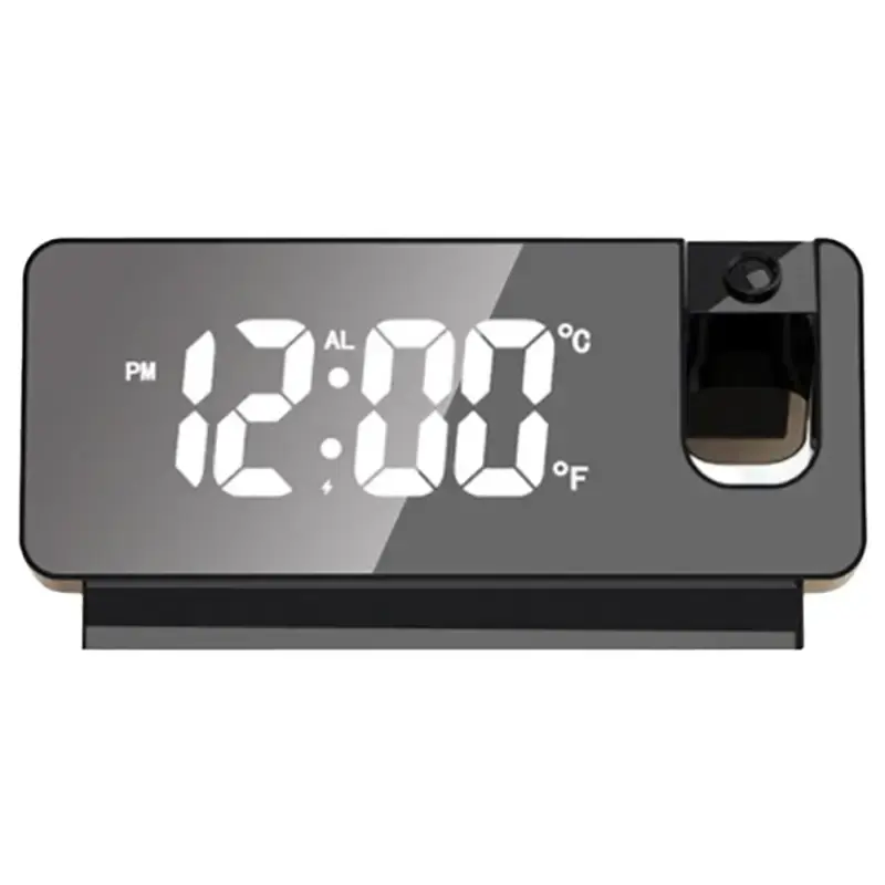 Digital Projection Alarm Clock with LED Mirror Display