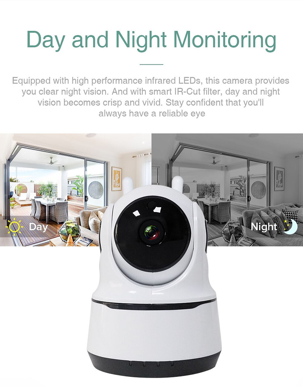 Thumbnail: Wireless Security Camera 1080P Night Vision, Motion Detection, Activity Alert, D