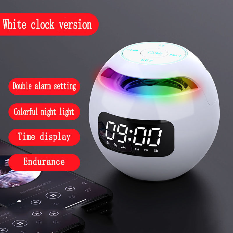 Thumbnail: Mini Portable Colorful Bluetooth Alarm Clock Speaker