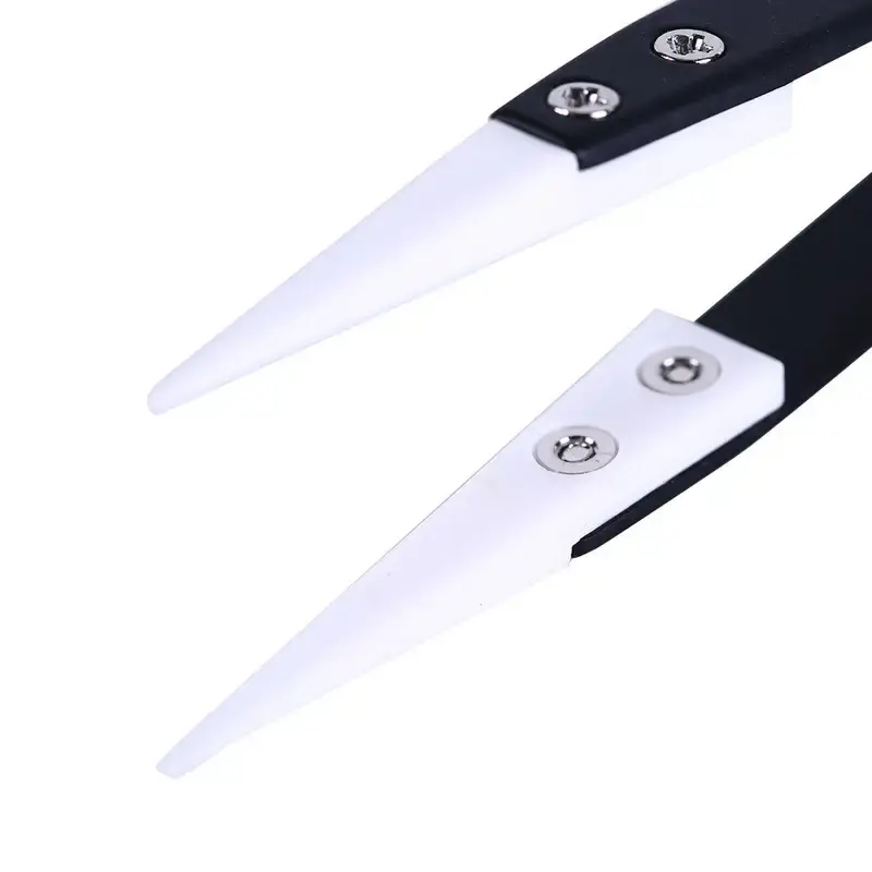 Thumbnail: Ceramic Tweezers for Electronics with Stainless Steel Handle