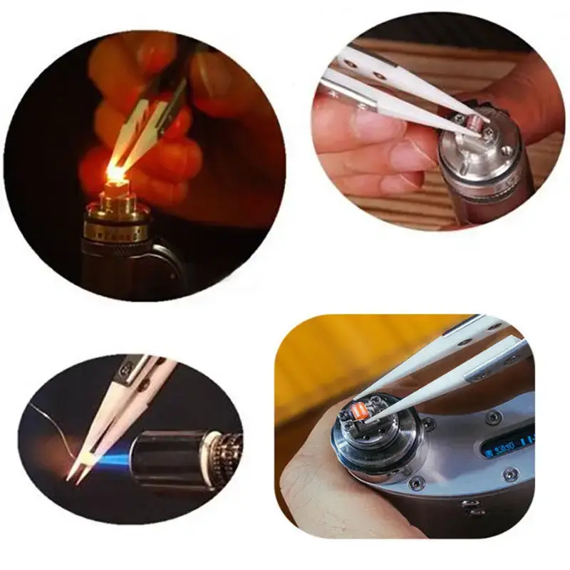 Thumbnail: Ceramic Tweezers for Electronics with Stainless Steel Handle