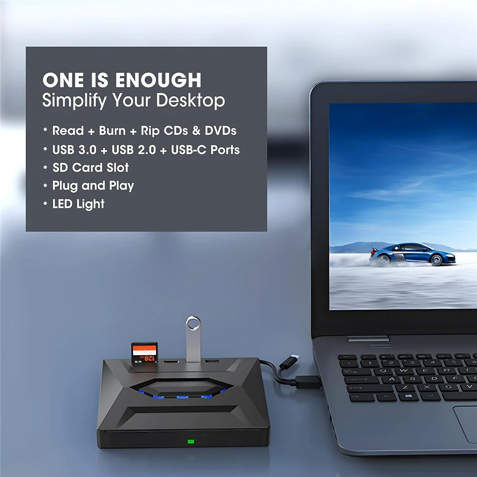 Thumbnail: External CD DVD Drive USB 3.0 Writer Burner Player for PC Laptop Windows 11 10