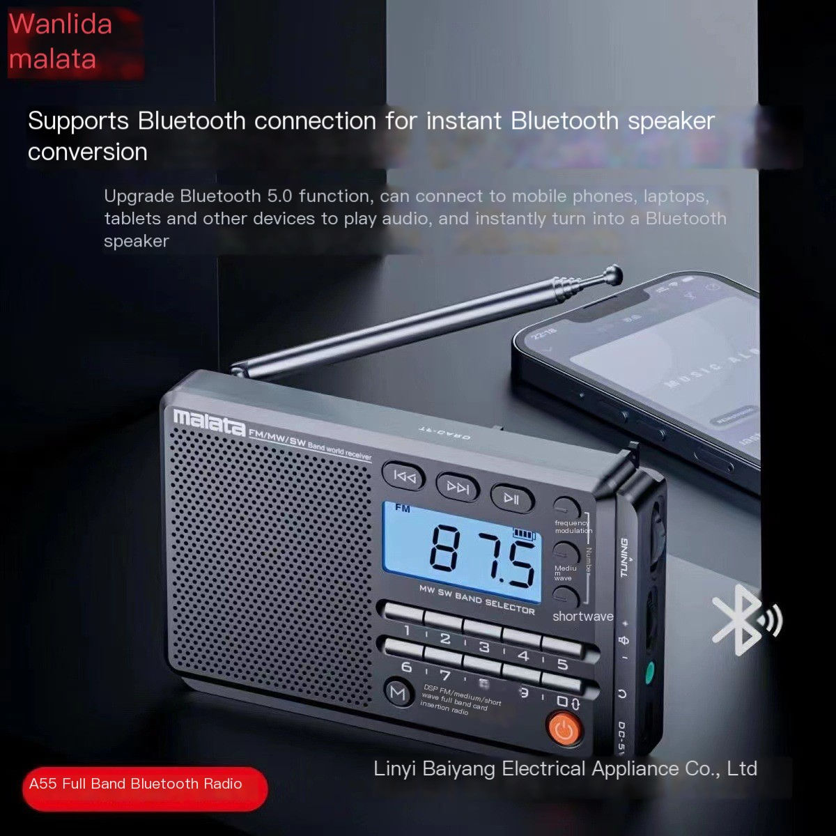 Malata A55 Bluetooth Multi-Function Portable Player