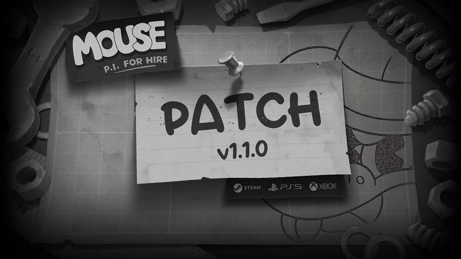 MOUSE: P.I. For Hire, illustration du patch 1.1.0
