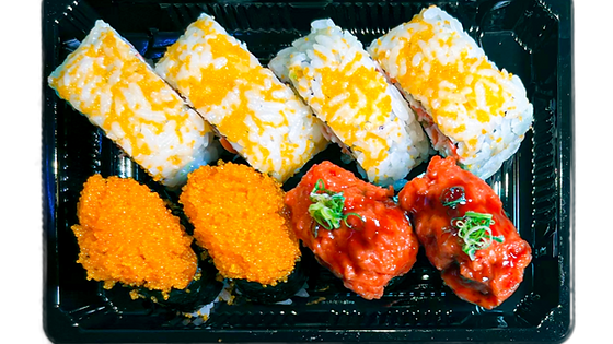 California Roll + Tobiko + Spicy Tuna