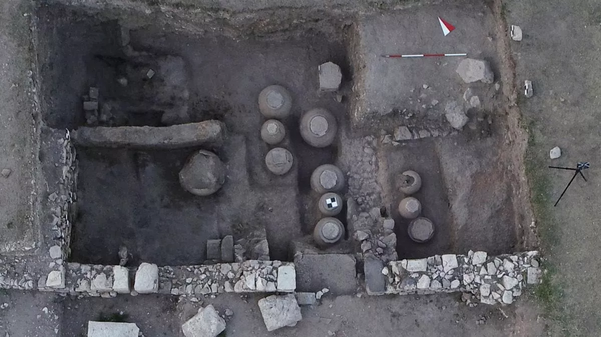 9. yüzyıl Bizans dönemine tarihlenen 11 'pitos' içerisinde buğdayların bulunduğu tahıl amb