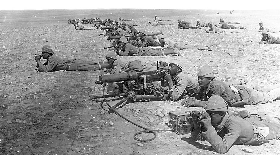 Ottoman Turk Machine Gun Corps at Tel esh Sheria Gaza Line