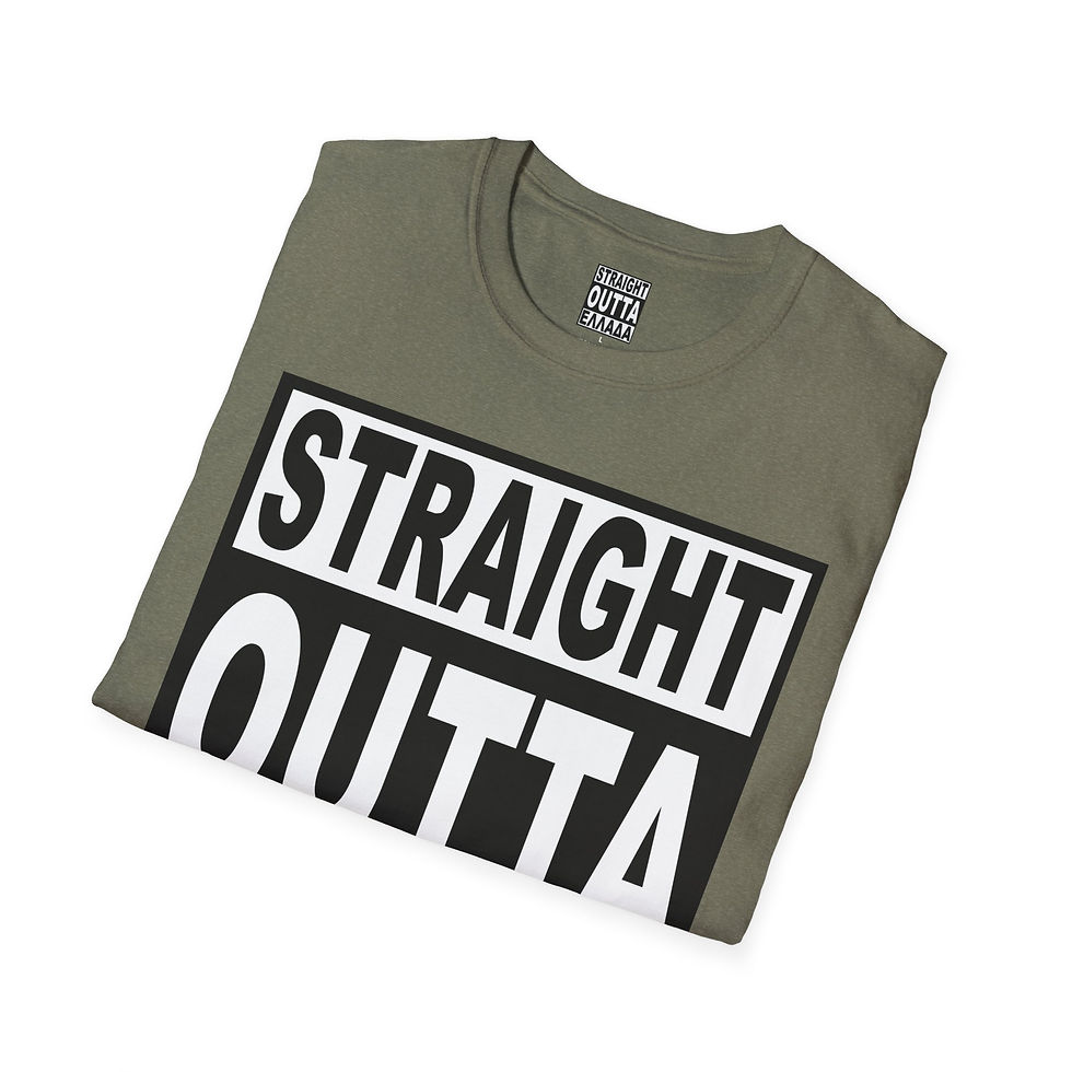 Thumbnail: Straight Outta Ελλάδα T-Shirt — Greek Pride Graphic Tee