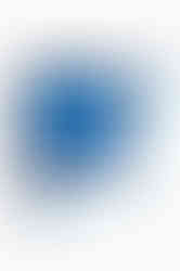 A folded white bandana showing the color block border in shades of blue.