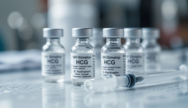 HCG vials and syringe for injection