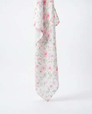 Floral digital print scarf hanging front view