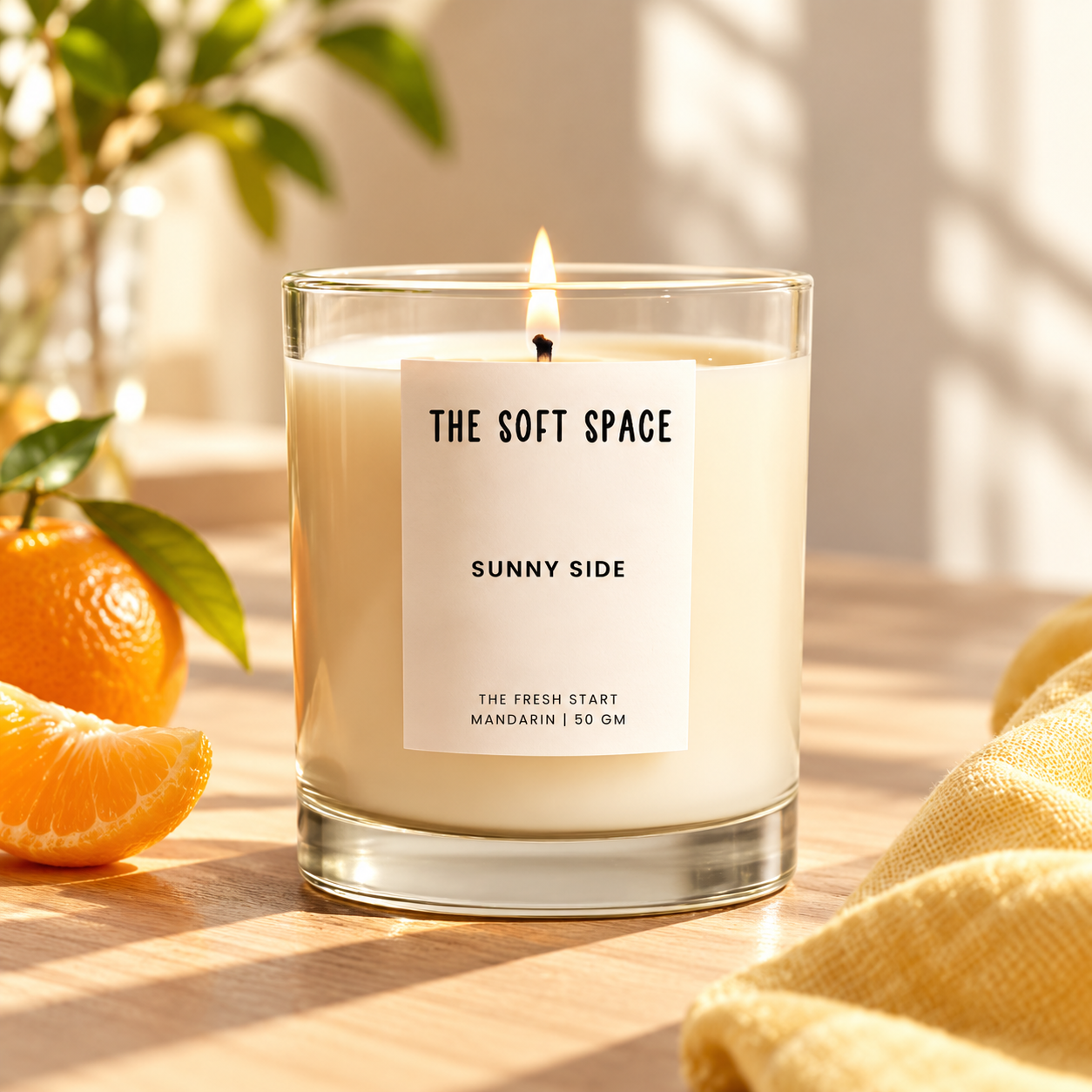 Sunny Side Mandarin scented candle by The Soft Space