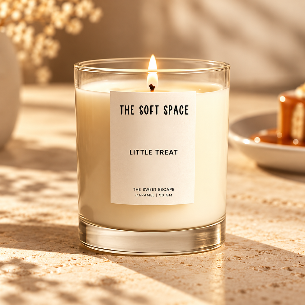 Little Treat Caramel scented candle by The Soft Space