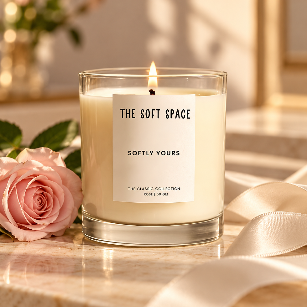 Softly Yours Rose scented candle by The Soft Space