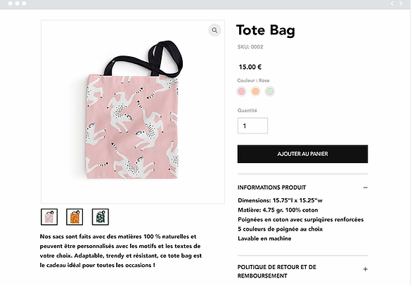 boutique en ligne wix