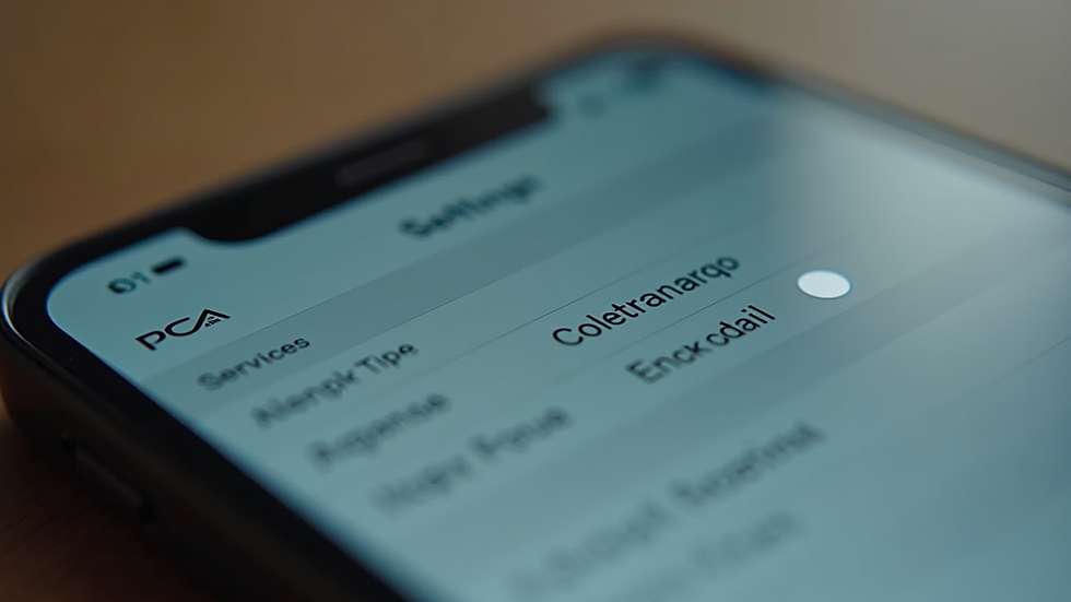 Close-up view of a smartphone screen showing privacy settings