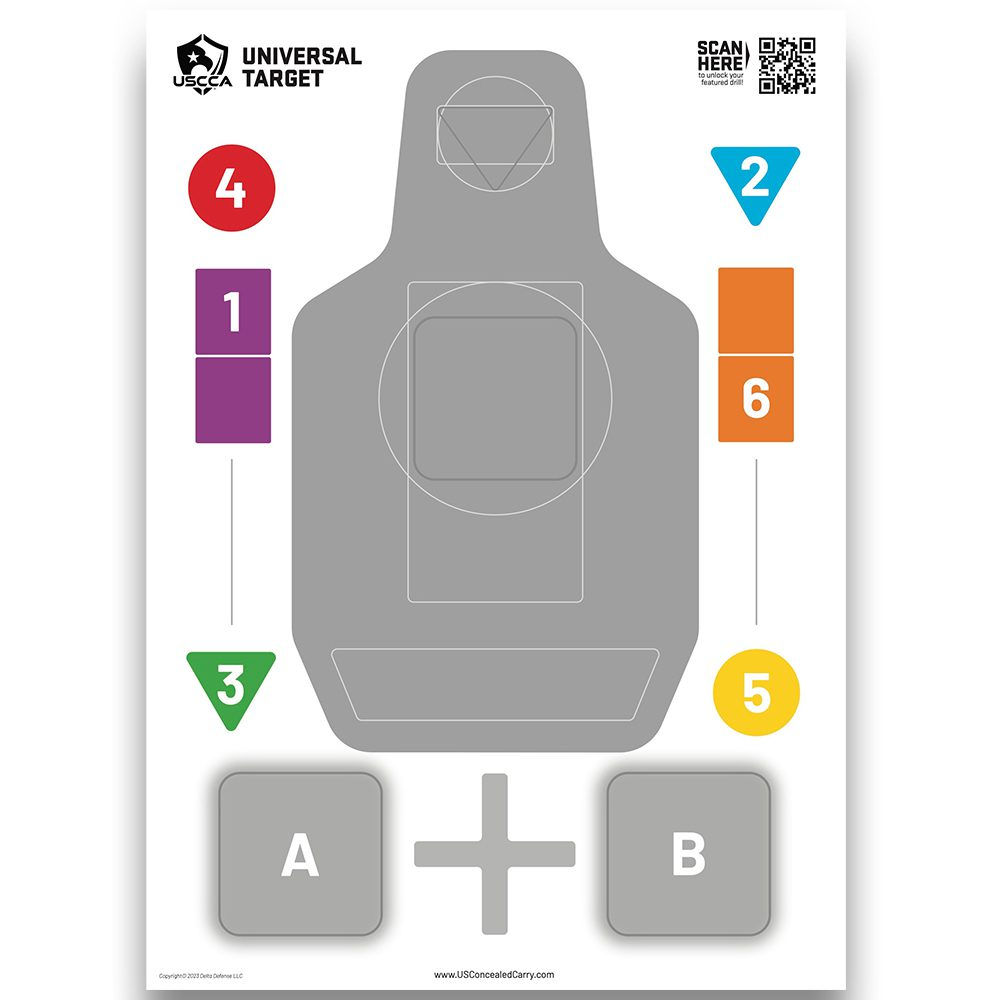 USCCA Universal Training Targets – Defensive Shooting Practice Targets (Pack)