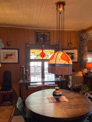 stained glass dining room window