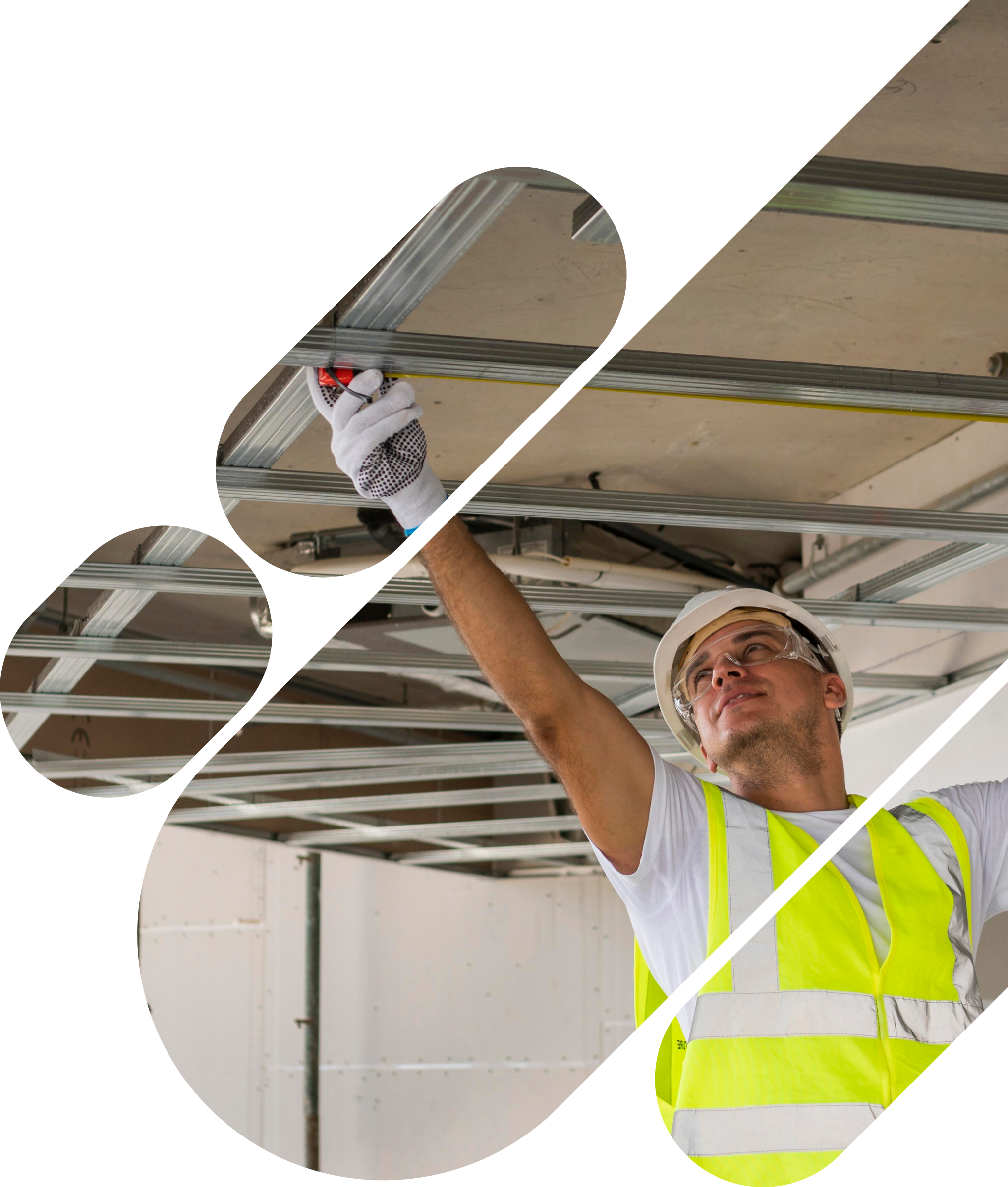 Skilled drywall contractor installing drywall sheets with precision and expertise.