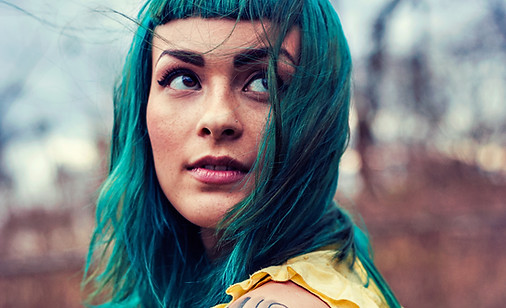 Woman with Green Hair