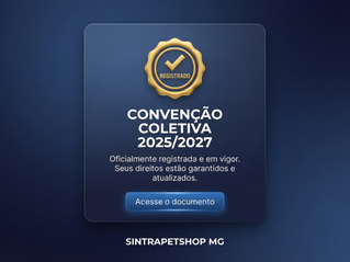 Convenção Coletiva 2025/2027 do SINTRAPETSHOP MG é oficialmente registrada