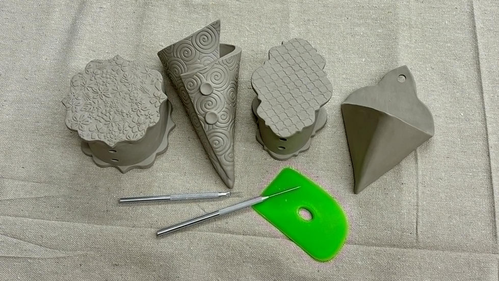 Hand-Built Ceramic Pocket Planters