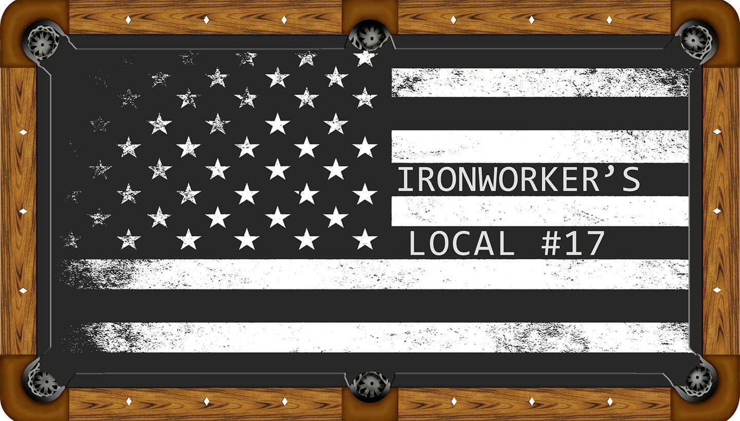 Iron Worker Flag Custom Pool Table Felt