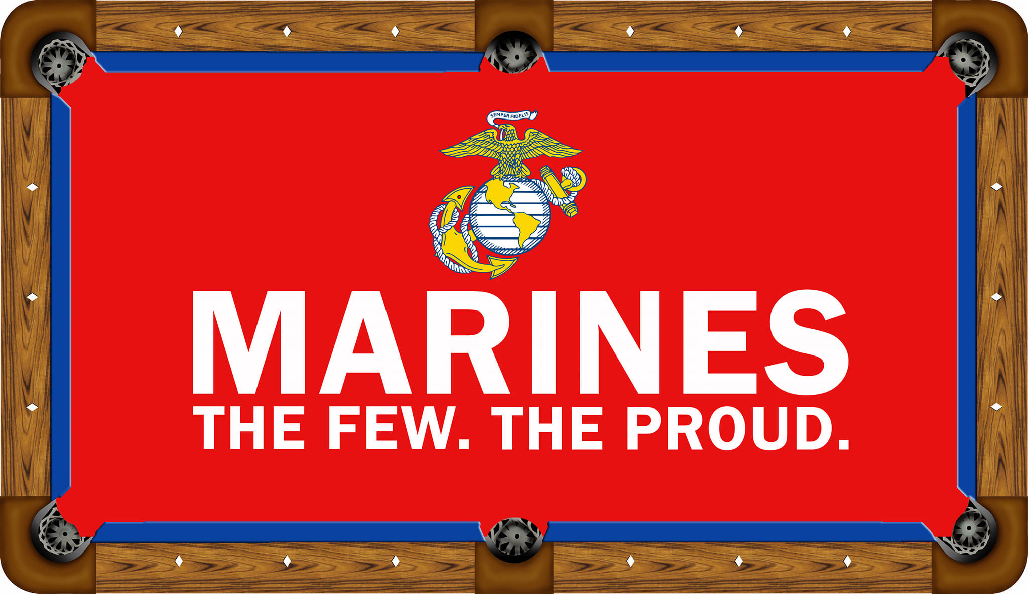 Red Marines Custom Pool Table Felt