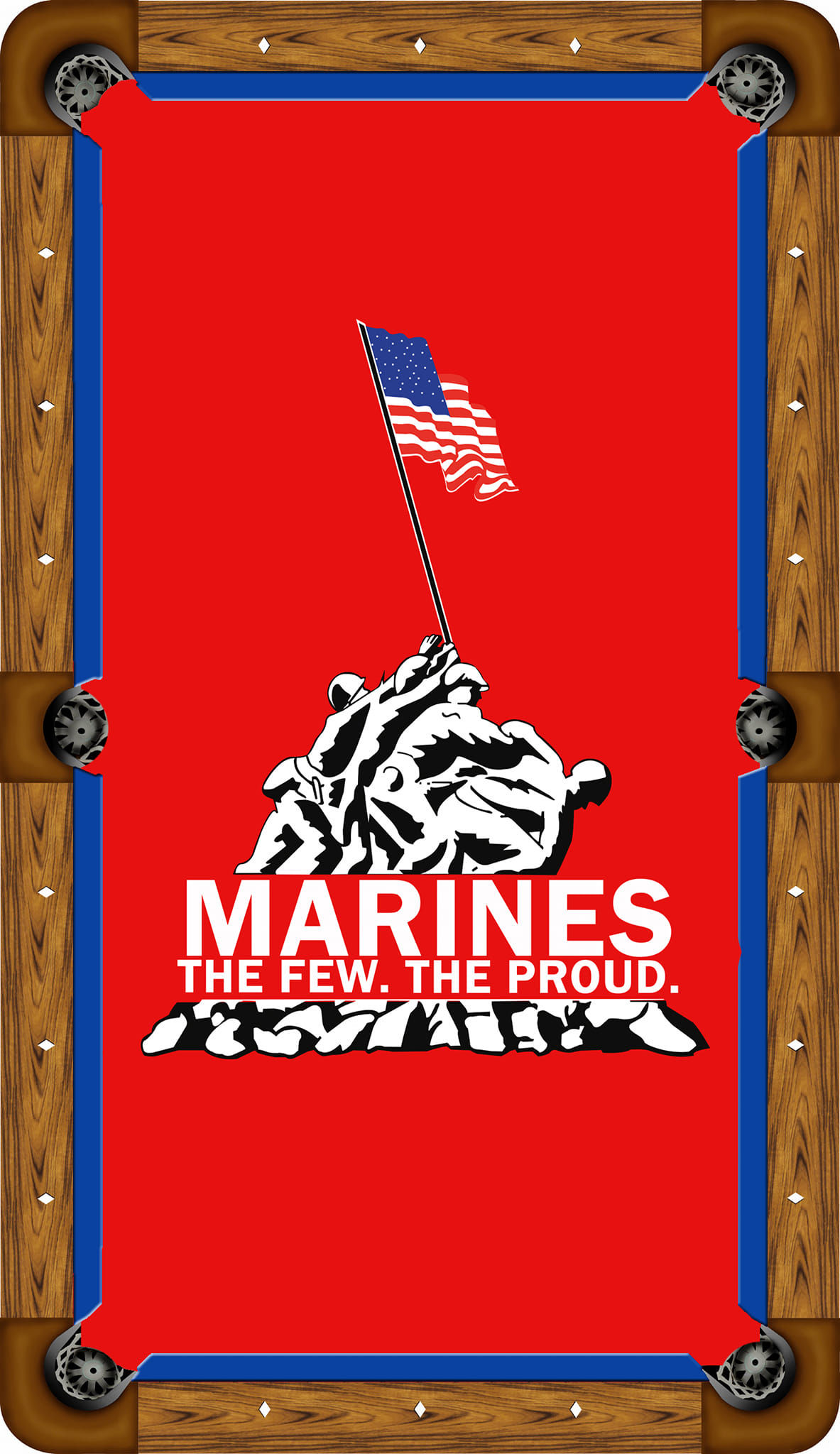 Marines and Flag Custom Pool Table Felt