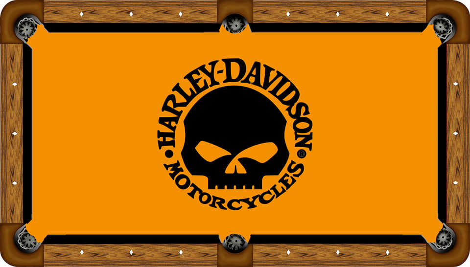 Harley Davidson Motor Skull Custom Pool Table Felt