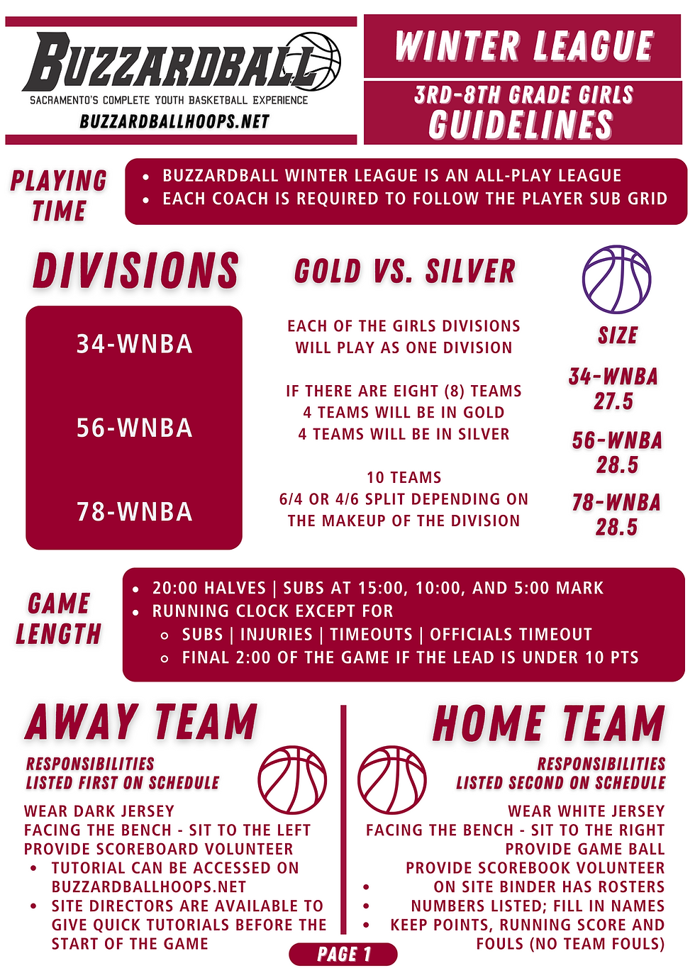 Buzzardball Rules - 3rd-8th Girls